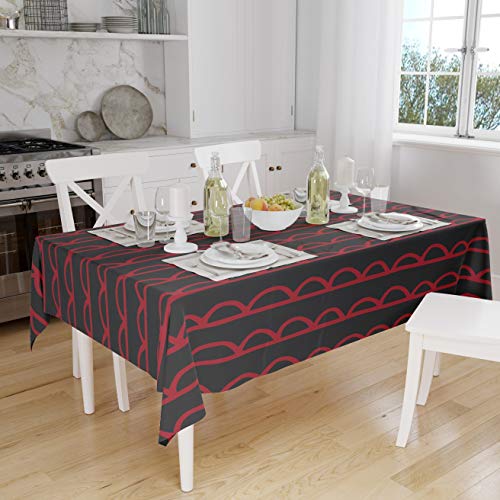 Le Jardin du Lin Küchendekoration, Tischdecke, rot schwarz, 140 x 160 Cm - Entworfen und hergestellt in der Türkei Le Jardin du Lin Küchendekoration, Tischdecke, rot schwarz, 140 x 160 Cm - Entworfen und hergestellt in der Türkei von Le Jardin du Lin