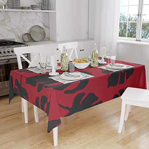 Bonamaison Küchendekoration, Tischdecke, rot schwarz, 140 x 160 cm - Entworfen und hergestellt in der Türkei von Bonamaison