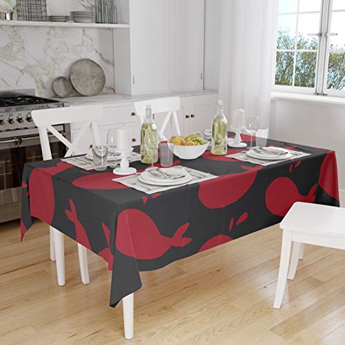 Le Jardin du Lin Küchendekoration, Tischdecke, rot schwarz, 140 x 160 Cm - Entworfen und hergestellt in der Türkei von Le Jardin du Lin