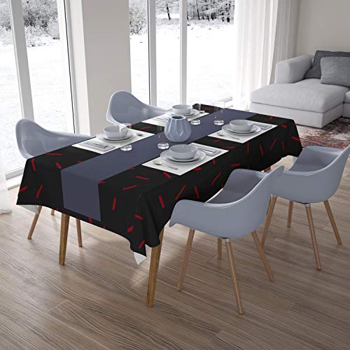 Bonamaison Küchendekoration, Tischdecke, rot schwarz, 140 x 200 cm - Entworfen und hergestellt in der Türkei von Bonamaison