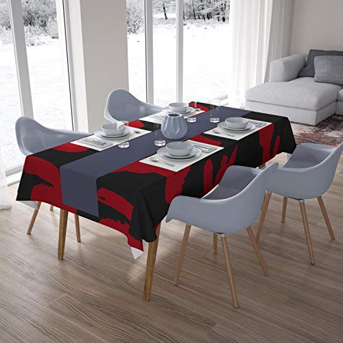 Le Jardin du Lin Küchendekoration, Tischdecke, rot schwarz, 140 x 200 Cm - Entworfen und hergestellt in der Türkei von Bonamaison