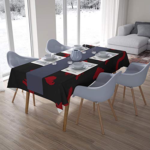 Le Jardin du Lin Küchendekoration, Tischdecke, rot schwarz, 140 x 200 Cm - Entworfen und hergestellt in der Türkei von Bonamaison
