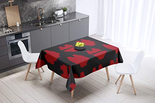 Le Jardin du Lin Küchendekoration, Tischdecke, rot schwarz, 140 x 140 Cm - Entworfen und hergestellt in der Türkei Le Jardin du Lin Küchendekoration, Tischdecke, rot schwarz, 140 x 140 Cm - Entworfen und hergestellt in der Türkei von Bonamaison