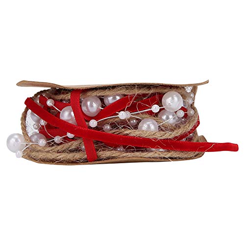 Bonbela 2 Yard 1,8m Perlenband Zartes Wunderschönes Weihnachtsdekoration DIY BRAY BAND mit Polyestermaterial für Urlaub Hochzeitsgeschenkverpackung Bonbela 2 Yard 1,8m Perlenband Zartes Wunderschönes Weihnachtsdekoration DIY BRAY BAND mit Polyestermaterial für Urlaub Hochzeitsgeschenkverpackung von Bonbela