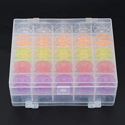 Bonbela 50 Stücke Nähmaschinen Spulen Doppelfalte Kunststoffbox Farbe Transparent Plastikspulennähmaschinenrolle Werkzeug Bonbela 50 Stücke Nähmaschinen Spulen Doppelfalte Kunststoffbox Farbe Transparent Plastikspulennähmaschinenrolle Werkzeug von Bonbela
