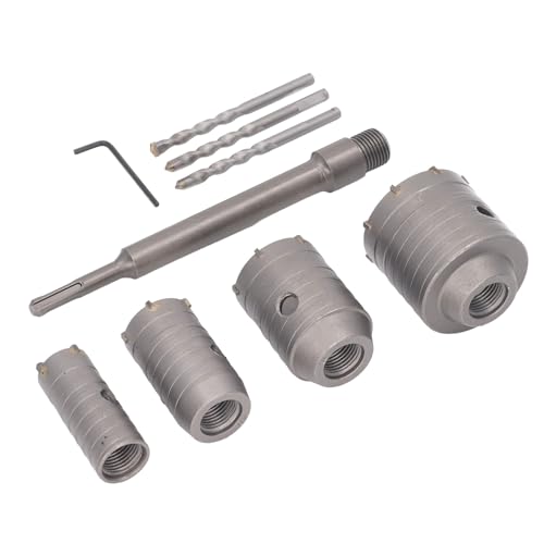 Bonbela Carbid -Loch -Säge Set 4pcs Betonlochschneider -Kit mit 30 Mm 40 Mm 50 Mm 65 Mm Durchmesser und 3 Kernbohrungen für Ziegelzementwandbohrungen von Bonbela