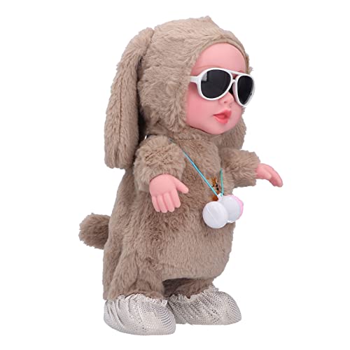 Bonbela Elektrische Säuglings Puppe Interaktive Baby Puppe Singend Tanzend Spazierend mit Niedlicher Kleidung Milch Flasche Sonnenbrille für 3 Jahre Alt (Flaschenpuppe Brown (Tasche)) von Bonbela