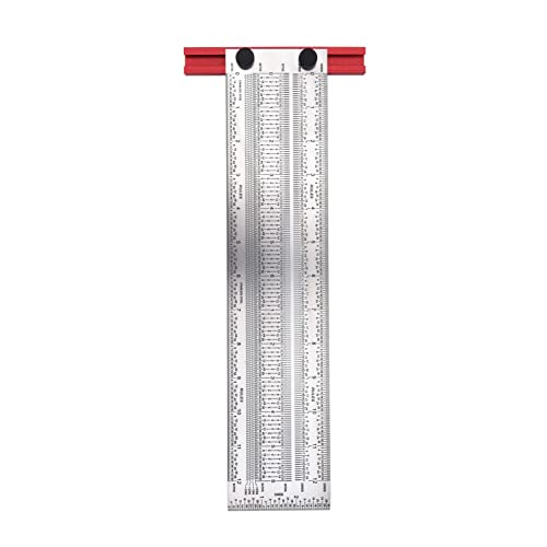 Bonbela Scribing Lineal T Rule Edelstahl Silber Scribing Lurer Holzbearbeitung Messwerkzeug Positionierungsmessgerät (30,5 cm / 12in) von Bonbela