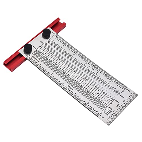 Bonbela Scribing Lineal T Rule Edelstahl Silber Scribing Lurer Holzbearbeitung Messwerkzeug Positionierungsmessgerät (6 Zoll) von Bonbela