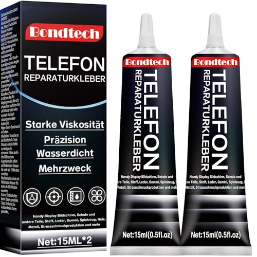 15ml *2 Display Kleber Extra Stark, Black Handy Kleber Smartphone, für Gehäuseteile, Display, Touchscreen, Glas, Universell, mit Kleinen Präzisionsnadeln, Anti-Verstopfung 15ml *2 Display Kleber Extra Stark, Black Handy Kleber Smartphone, für Gehäuseteile, Display, Touchscreen, Glas, Universell, mit Kleinen Präzisionsnadeln, Anti-Verstopfung von Bondtech