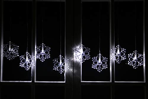 LED Acrylvorhang Schneeflocke | 8 LED | kalt-weiß | batteriebetrieben | inkl. Befestigungsmaterial | Weihnachtsdeko - Lichtervorhang LED Acrylvorhang Schneeflocke | 8 LED | kalt-weiß | batteriebetrieben | inkl. Befestigungsmaterial | Weihnachtsdeko - Lichtervorhang von Bonetti