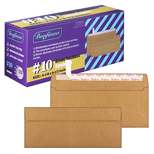 Bonfasvo 120 Stück # 10 braune Sicherheitsumschläge, 10.4x24.9 cm, selbstklebend, Kraftpapier, fensterlos, unsichtbare Umschläge, super stark, Tönungsmuster, sichere Versandtaschen Bonfasvo 120 Stück # 10 braune Sicherheitsumschläge, 10.4x24.9 cm, selbstklebend, Kraftpapier, fensterlos, unsichtbare Umschläge, super stark, Tönungsmuster, sichere Versandtaschen von Bonfasvo