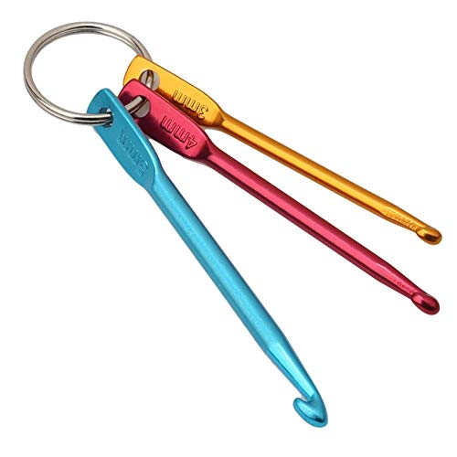 Bongles 3pcs / Set Schlüsselanhänger Aus Aluminium Häkelnadel Knitting Needlescraft Keyring DIY Reisen Zu (3 Mm, 4 Mm, 5 Mm) von Bongles