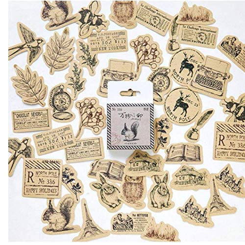 Bongles Vintage Animals Aufkleber Scrapbook DIY Handwerk Und Scrapbooking Dekoration Material Papier-Aufkleber-Set Für Tagebuch Album 46pcs / Set von Bongles