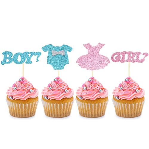 24 Stück bunte Glitzer-Overall-Cupcake-Topper für Jungen oder Mädchen, für Babyparty, Kindergeburtstag, Party-Kuchendekorationen, Zubehör. 24 Stück bunte Glitzer-Overall-Cupcake-Topper für Jungen oder Mädchen, für Babyparty, Kindergeburtstag, Party-Kuchendekorationen, Zubehör. von BoningNEW