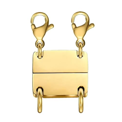 Ketten-Verschluss – 18 Karat Gold-Trennzeichen für Schichtung, magnetische Mehrfachverschlüsse und Verschlüsse für Frauen, Kettenverlängerung (Double Gold B) von Bonison