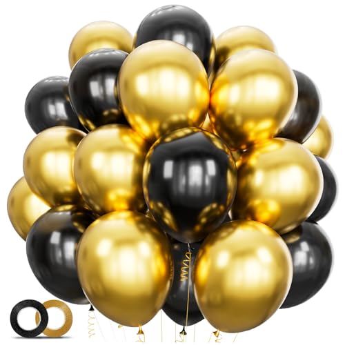 100 Stück Gold und Schwarz Luftballons 30,5 cm Metallic Gold Schwarz Latex Ballons Schwarz Gold Helium Ballon für Geburtstagsfeier Abschlussfeier Neujahr Jahrestag Party Dekorationen 100 Stück Gold und Schwarz Luftballons 30,5 cm Metallic Gold Schwarz Latex Ballons Schwarz Gold Helium Ballon für Geburtstagsfeier Abschlussfeier Neujahr Jahrestag Party Dekorationen von Bonjle