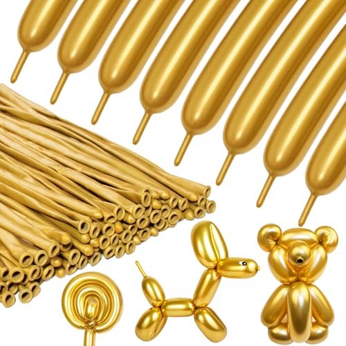 Metallic Gold Modellierballons 100 Stück 260Q Lange Twisting Ballon Latex Magic Ballons für Party Geburtstag Hochzeit Clown Dekorationen Metallic Gold Modellierballons 100 Stück 260Q Lange Twisting Ballon Latex Magic Ballons für Party Geburtstag Hochzeit Clown Dekorationen von Bonjle