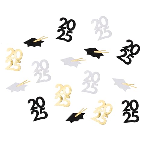 Bonjour Fête Schwarz,Weiß & Gold Graduierung 2025 Konfetti | Abschlussfeier, Schuldekorationen | Goldfolie | Premium Partyzubehör | 1 Stück, 50 Stück Bonjour Fête Schwarz,Weiß & Gold Graduierung 2025 Konfetti | Abschlussfeier, Schuldekorationen | Goldfolie | Premium Partyzubehör | 1 Stück, 50 Stück von Bonjour Fete