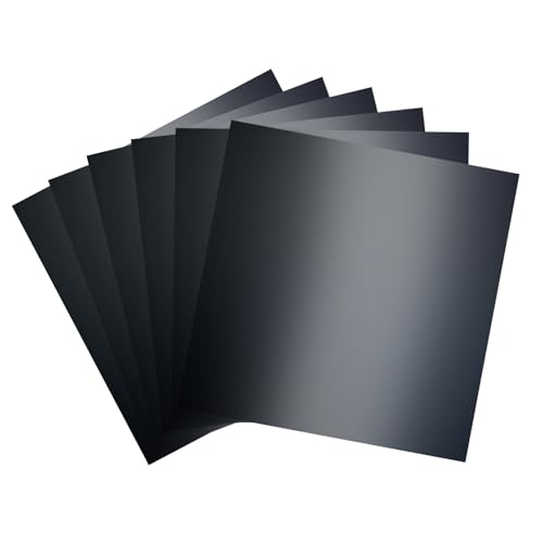 Schwarzes Metallic-Kartonpapier, 15 Stück à 30,5 x 30,5 cm (250 g/m²) – Folienplatte, spiegelnde Oberfläche, perfekt zum Basteln, Einladungen und Dekorationen (schwarz) von Bonmiy