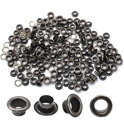 Bonsicoky Ösen mit Unterlegscheiben, selbstrückend, für Leinwand, Schuhe, Kleidung, Stoff, Leder und Taschen, Rotguss, 150 Sets von Bonsicoky
