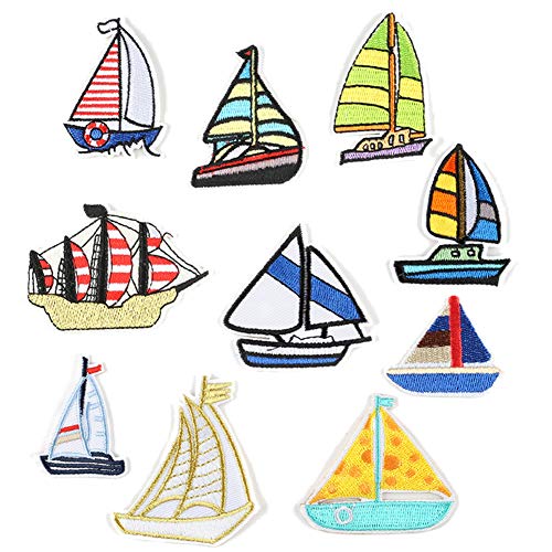 1 Set Stickerei Patches Für Kleidung Segelboote Cartoon Patch Eisen Auf Applique Kleidungsstück Nähen Patch Diy Aufkleber Zubehör von Bontannd