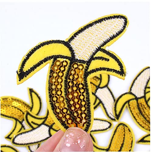 10 Stücke Pailletten Banane Patch Bestickt Eisen Auf Früchten Aufkleber Für Mäntel Kleidungsstücke Dekoration Handgemachte Appliques Abzeichen 10 Stücke Pailletten Banane Patch Bestickt Eisen Auf Früchten Aufkleber Für Mäntel Kleidungsstücke Dekoration Handgemachte Appliques Abzeichen von Bontannd