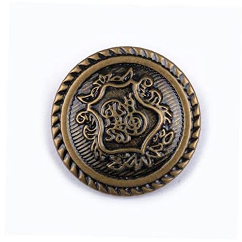 10pcs / 15mm Qualität Vintage Mantel Button Retro Kupfer Metall Tasten Runde Pullover Dekoratives Zubehör von Bontannd