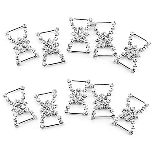 Bontannd 10 Stücke Silber Schnalles Metall Kristall DIY Zubehör Für Hochzeitseinladungskarte Dekorative Ribbon Slider von Bontannd