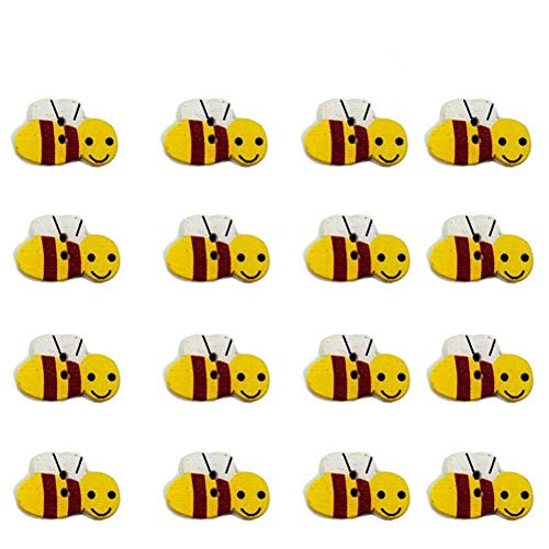 Bontannd 100 Stücke Holzbiene Tasten Für Kinder Scrapbooking Craft Hochzeitsdekoration von Bontannd