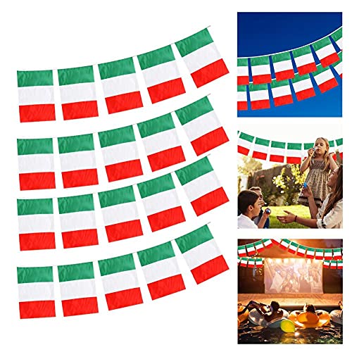Bontannd Italien Italienische Republik String Wimpel Banner, Nationaler Tag Dekoration Sportbars Mini Flagge Ornament Home Party Dekoration Lieferungen - 20 Seiten 5,5m 14x21cm von Bontannd