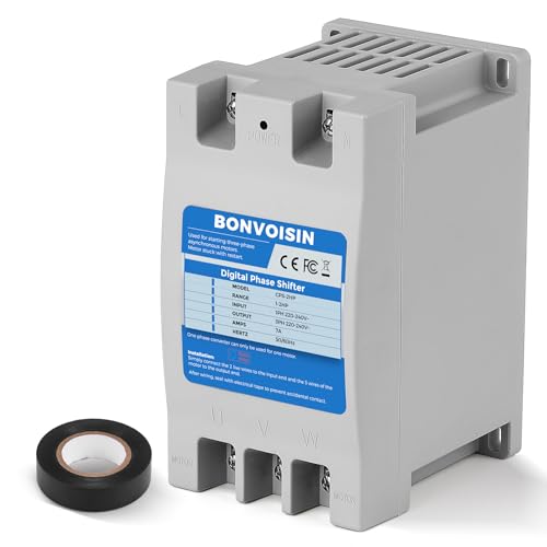 Bonvoisin Einzel-auf-3-Phasen-Wandler, 2 PS (1,5 kW), digitaler Phasenschieber, 7 A, 220 V-240 V Eingang/Ausgang, ein Konverter für einen Motor von Bonvoisin