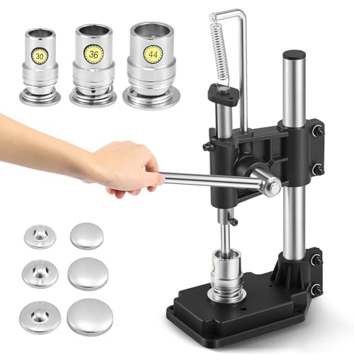 Bonvoisin Stoffknopfmacher, Stoffabdeckung, Knopfpresse mit 3 Formen (18, 22, 28 mm), stoffbezogenes Knopfhersteller-Set mit 300 Stück Knopfschalen von Bonvoisin