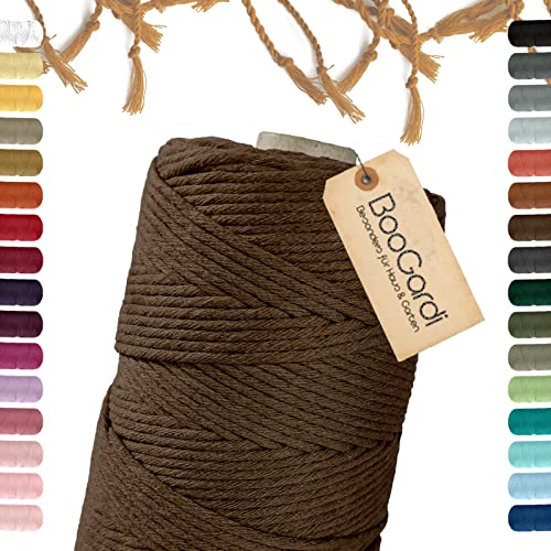 BooGardi Makramee Garn · viele Farben · Braun 3mm x 200m · 3mm oder 5mm · Wollgarn · kreatives knüpfen weben Stricken · DIY Boho Garn BooGardi Makramee Garn · viele Farben · Braun 3mm x 200m · 3mm oder 5mm · Wollgarn · kreatives knüpfen weben Stricken · DIY Boho Garn von BooGardi