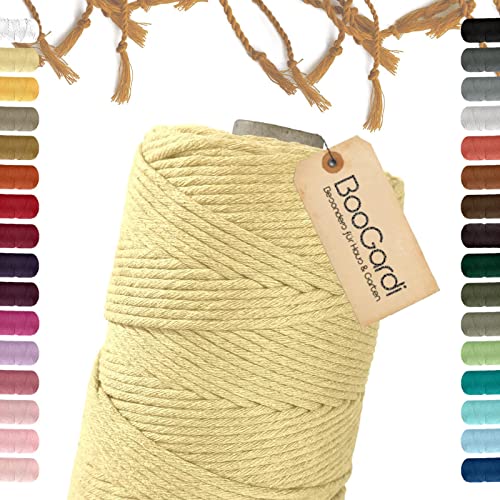 BooGardi Makramee Garn · viele Farben · Hellgelb 3mm x 200m · 3mm oder 5mm · Wollgarn · kreatives knüpfen weben Stricken · DIY Boho Garn BooGardi Makramee Garn · viele Farben · Hellgelb 3mm x 200m · 3mm oder 5mm · Wollgarn · kreatives knüpfen weben Stricken · DIY Boho Garn von BooGardi