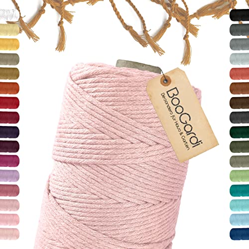 BooGardi Makramee Garn · viele Farben · Hellrosa 3mm x 200m · 3mm oder 5mm · Wollgarn · kreatives knüpfen weben Stricken · DIY Boho Garn BooGardi Makramee Garn · viele Farben · Hellrosa 3mm x 200m · 3mm oder 5mm · Wollgarn · kreatives knüpfen weben Stricken · DIY Boho Garn von BooGardi
