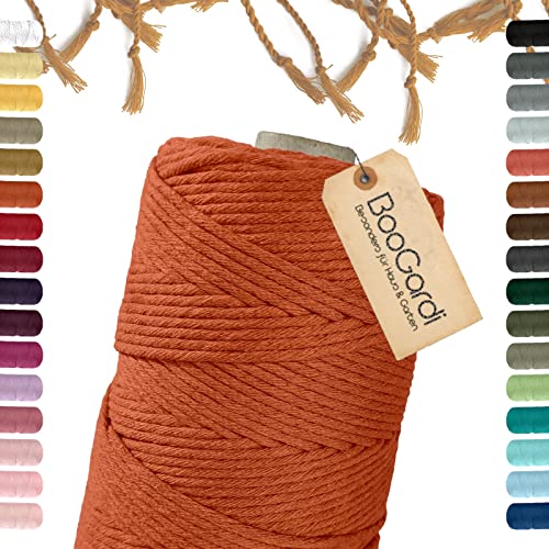 BooGardi Makramee Garn · viele Farben · Orange 3mm x 200m · 3mm oder 5mm · Wollgarn · kreatives knüpfen weben Stricken · DIY Boho Garn von BooGardi