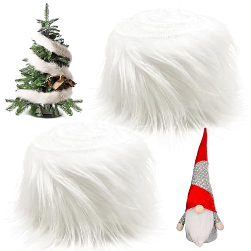 Kunstfell Band Kunstpelz Fellstoff, 2 Stück 150cm Furry Faux Craft Plüschstoff Kunstleder,Dekoband Plüsch Trim Stoffrolle,Kunstleder Plüsch Weiß Pelz Fell Fluffy Stoff, Dwarf DIY Dekoration Weihnachts Kunstfell Band Kunstpelz Fellstoff, 2 Stück 150cm Furry Faux Craft Plüschstoff Kunstleder,Dekoband Plüsch Trim Stoffrolle,Kunstleder Plüsch Weiß Pelz Fell Fluffy Stoff, Dwarf DIY Dekoration Weihnachts von Booaee