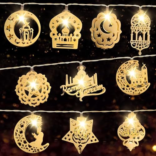 Ramadan LED Lichterkette, Ramadan Deko Lichterkette Dekoration, LED Lichterkette für Ramadan Deko, Ramadan Deko Muslim Lichterkette,Hängend Ramadan Lichterkette für Zuhause Outdoor Garten Islam Deko von Booaee
