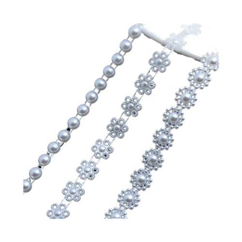 1,8 m je 6–10 mm Kunststoffperlengirlanden, halbrunde Perlenbesatz, Baumwollkette für Hochzeit, Weihnachten, Dekoration, Bastelarbeiten von BooeDareno