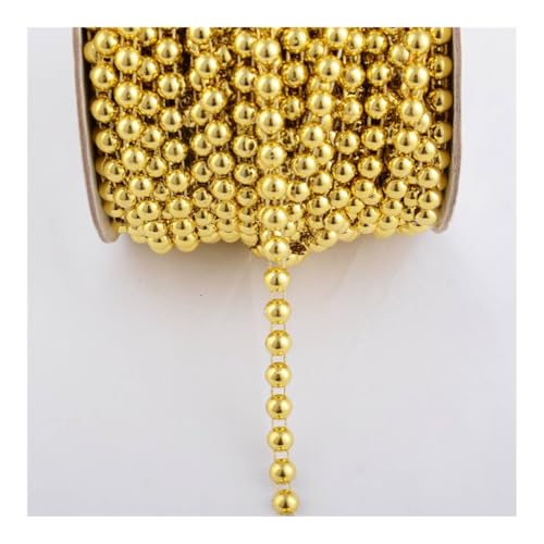 1,9 m breit, ABS, halbrund, flache Rückseite, Kunstperlen, Kette, Nähbesatz, Kuchendekoration, Make-up und Hochzeitsarrangements (Gold) von BooeDareno
