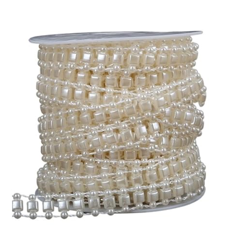 2 Meter lange Angelschnur, künstliche Perlen, Kette für DIY-Girlande, Hochzeit, Party, Dekoration, Zubehör, Brautblumen-Zubehör (12 mm quadratisch) von BooeDareno