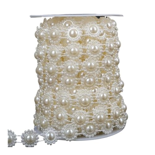 2 Meter lange Angelschnur, künstliche Perlen, Kette für DIY-Girlande, Hochzeit, Party, Dekoration, Zubehör, Brautblumen-Zubehör (16 mm Blume1) von BooeDareno