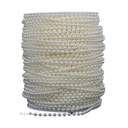 2 Meter lange Angelschnur, künstliche Perlen, Kette für DIY-Girlande, Hochzeit, Party, Dekoration, Zubehör, Brautblumen-Zubehör (4 mm rund) von BooeDareno