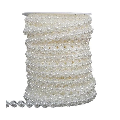 2 Meter lange Angelschnur, künstliche Perlen, Kette für DIY-Girlande, Hochzeit, Party, Dekoration, Zubehör, Brautblumen-Zubehör (9 mm Blume, 6) von BooeDareno