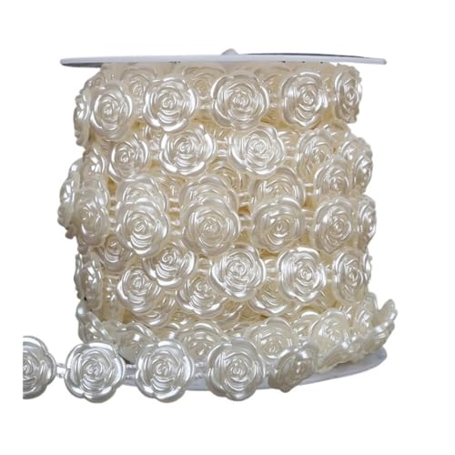 2 Meter lange Angelschnur, künstliche Perlen, Perlenkette für DIY-Girlande, Hochzeit, Party, Dekoration, Zubehör, Brautblumen-Zubehör (16 mm Blume 2) von BooeDareno
