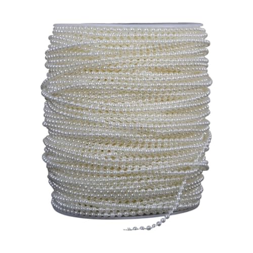 2 Meter lange Angelschnur, künstliche Perlen, Perlenkette für DIY-Girlande, Hochzeit, Party, Dekoration, Zubehör, Brautblumen-Zubehör (3 mm rund) von BooeDareno