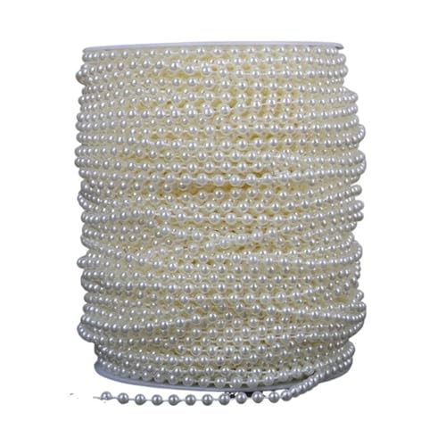 2 m - 10 m, elfenbeinfarben, 3 mm - 10 mm, quadratische Kunstperlen, Baumwollschnur für Bastelarbeiten, Hochzeit, Party, Dekoration, Party (4 mm) von BooeDareno