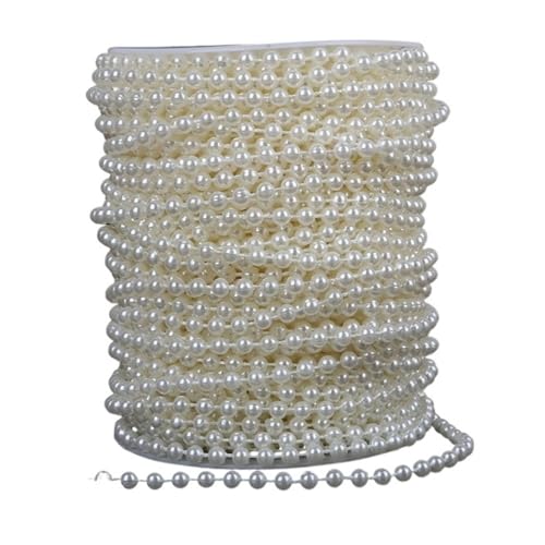 2 m - 10 m, elfenbeinfarben, 3 mm - 10 mm, quadratische Kunstperlen, Baumwollschnur für Bastelarbeiten, Hochzeit, Party, Dekoration, Party (5 mm) von BooeDareno