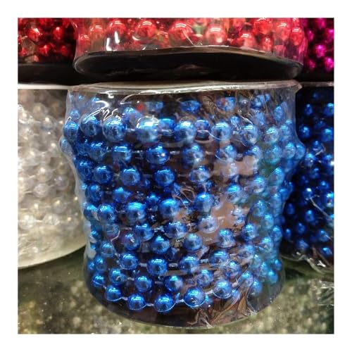 9,1 Meter/Los ABS-Imitation 8 mm Perlenkette, Weihnachtsvorhang, Dekoration, DIY-Zubehör, Weiß, Rot, Blau, Grün (Dunkelblau) von BooeDareno